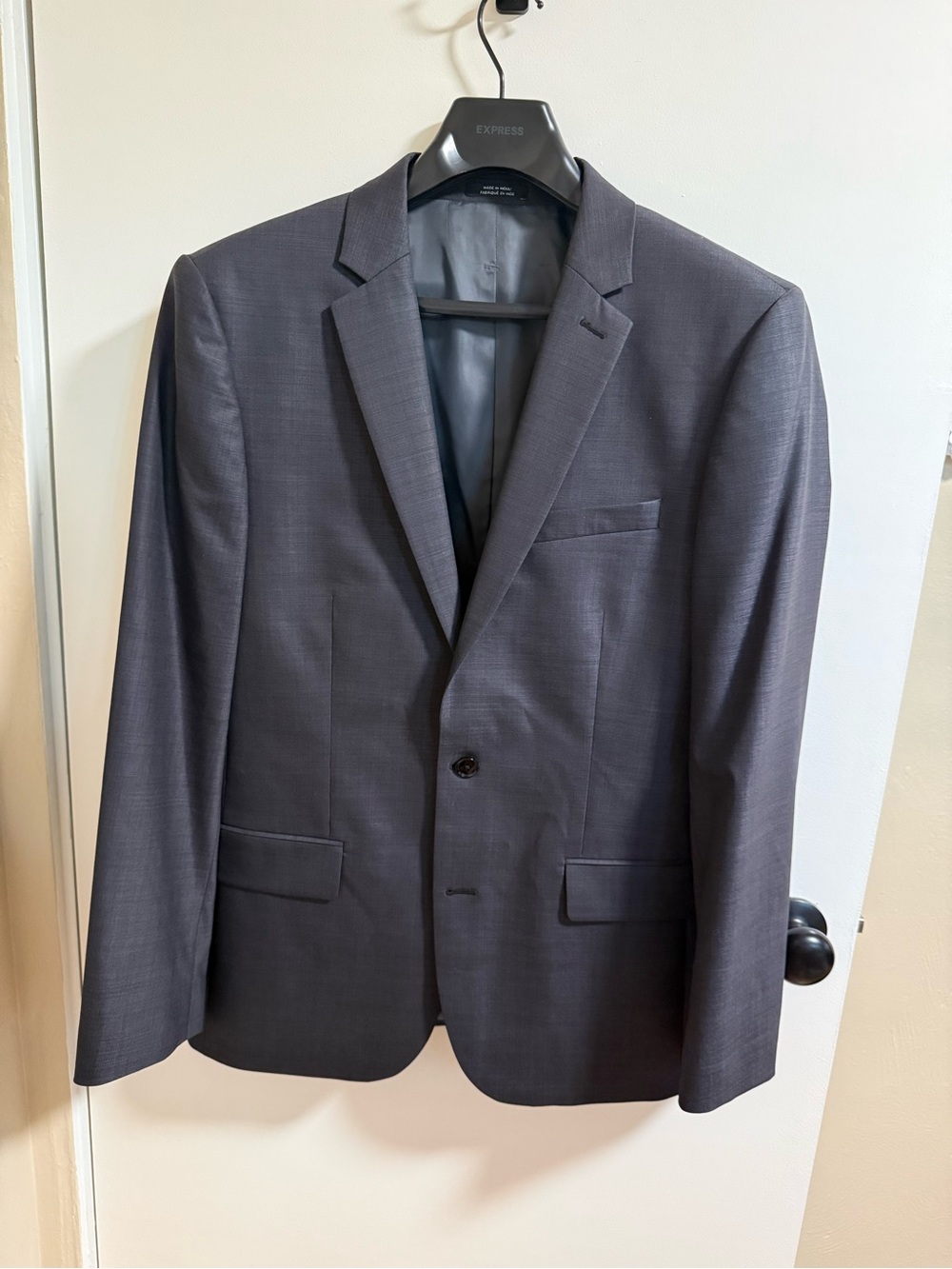 Express Men's Dark Gray Two-Button Suit Jacket